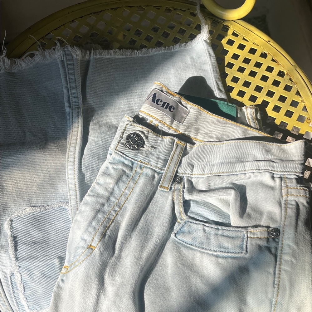 Acne Patchwork Raw Hem Jeans FLAWED